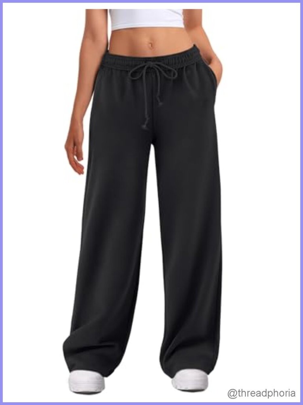 Women's High Waisted Wide Leg Sweatpants Drawstring Baggy Joggers with Pockets